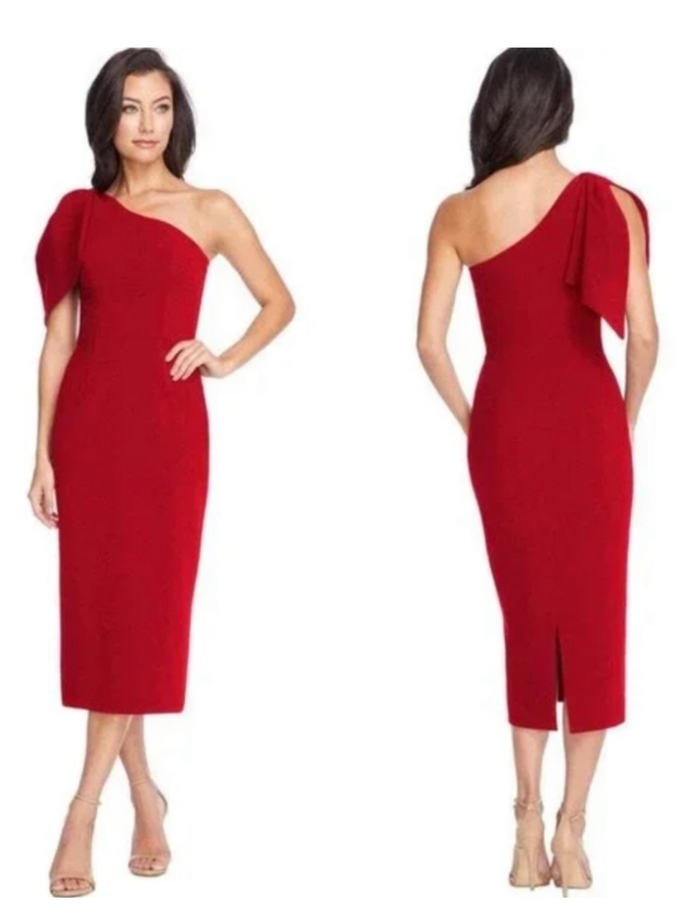 Dress The Population Tiffany Midi Dress in Red Size Medium NWT